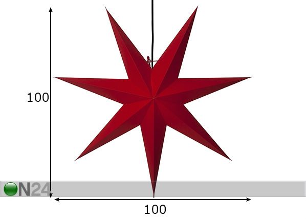 Tähti Rozen 100cm, punainen mitat