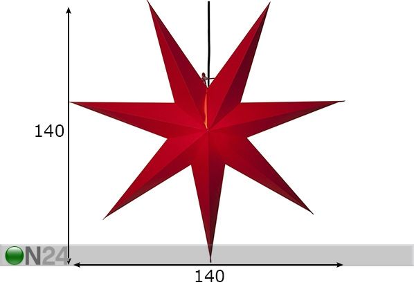 Tähti Rozen 140cm, punainen mitat