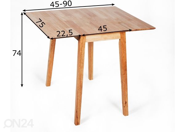 Taittopöytä Avola 75x45-90 cm mitat