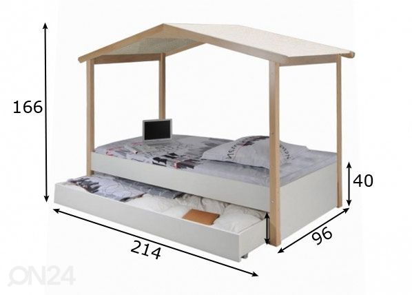 Talosänky Castel 90x190 cm mitat