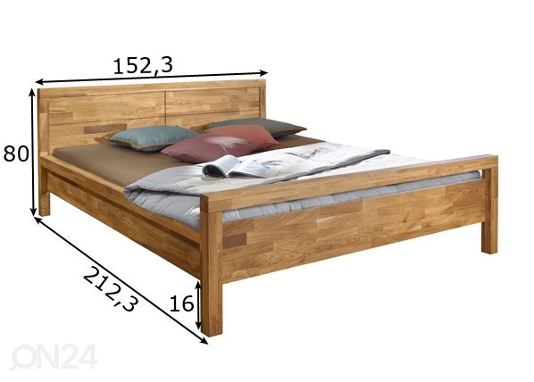 Tammi sänky Next 140x200 cm mitat
