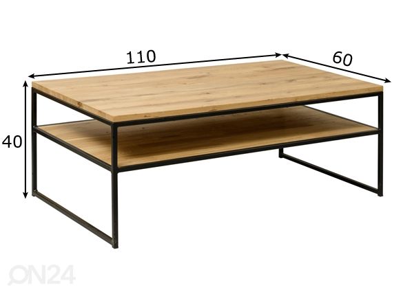 Tammi sohvapöytä Manhattan 1 mitat