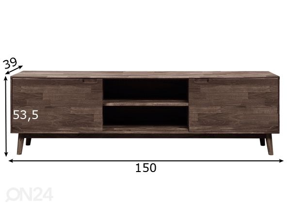 Tammi TV-taso Scan, musta öljy 150 cm mitat