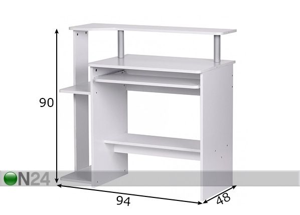 Tietokonepöytä Dennis mitat
