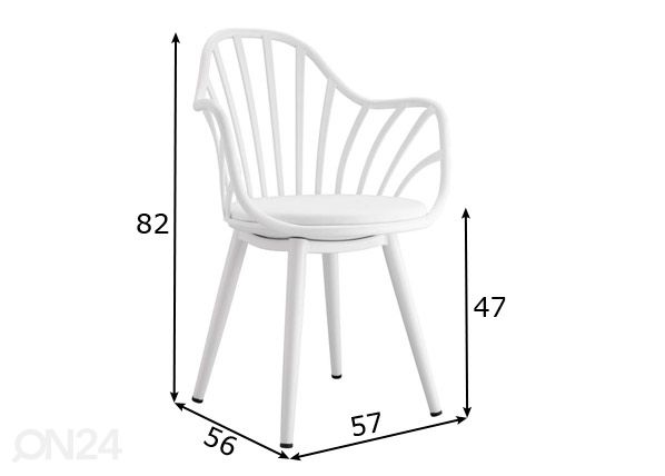 Tuoli Adaki valkoinen mitat