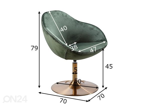 Tuoli Sarin, vihreä mitat