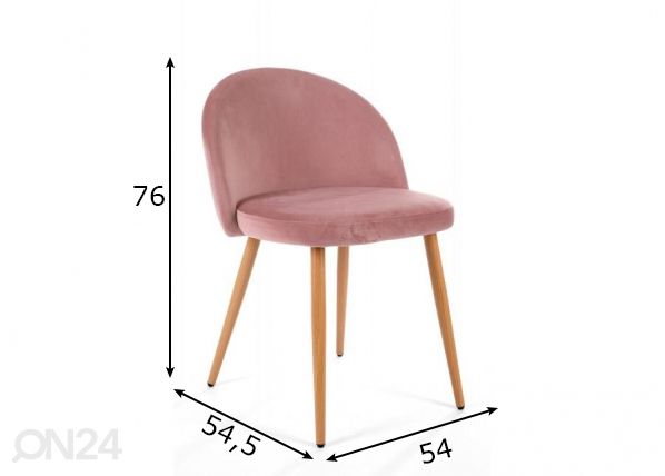 Tuoli, vaaleanpunainen mitat