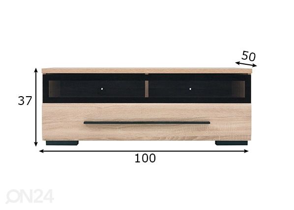 TV-taso 100 cm mitat