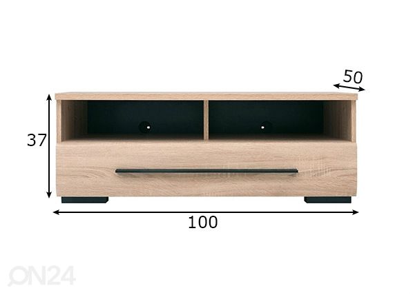 TV-taso 100 cm mitat