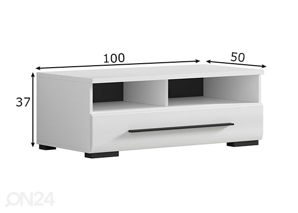 TV-taso 100 cm mitat