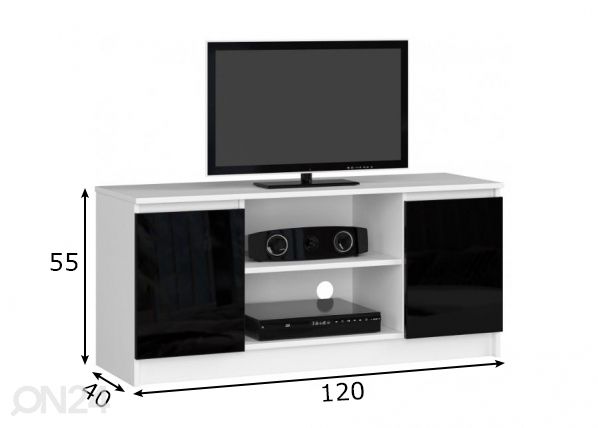 TV-taso 120 cm mitat