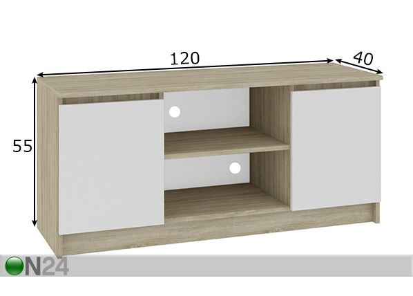 TV-taso 120 cm mitat