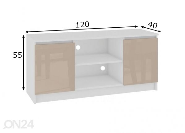 TV-taso 120 cm mitat