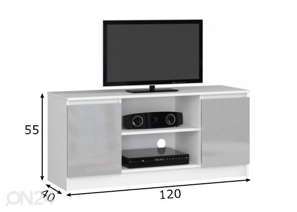 TV-taso 120 cm mitat