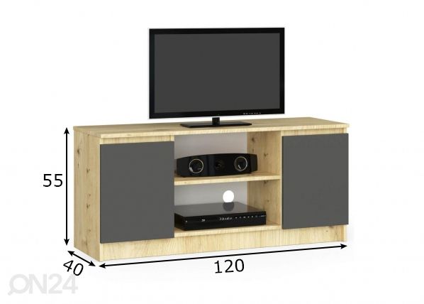 TV-taso 120 cm mitat