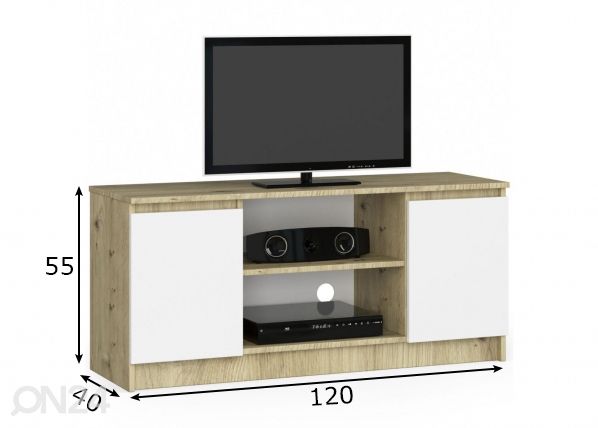 TV-taso 120 cm mitat