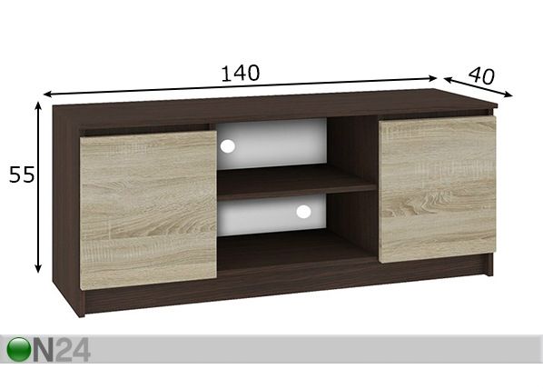 TV-taso 140 cm mitat