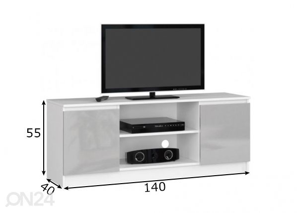 TV-taso 140 cm mitat