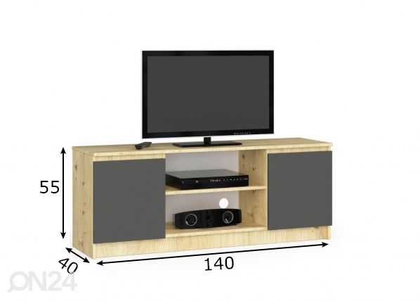 TV-taso 140 cm mitat