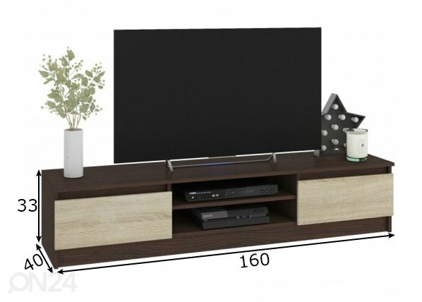 TV-taso 160 cm mitat