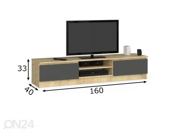 TV-taso 160 cm mitat