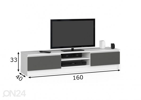 TV-taso 160 cm mitat