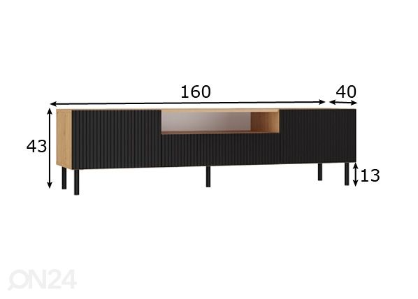 TV-taso 160 cm mitat