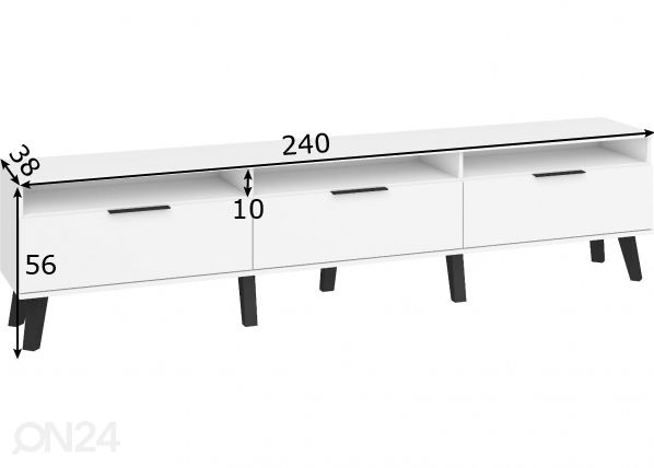 TV-taso 240 cm mitat