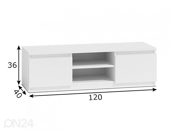 TV-taso Como 120 cm mitat