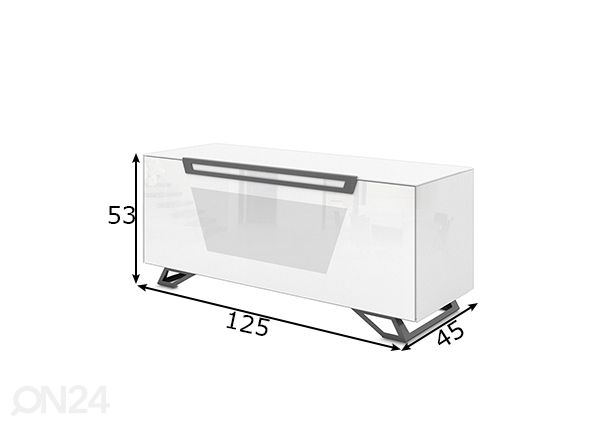 TV-taso jaloilla Venti 125 cm mitat