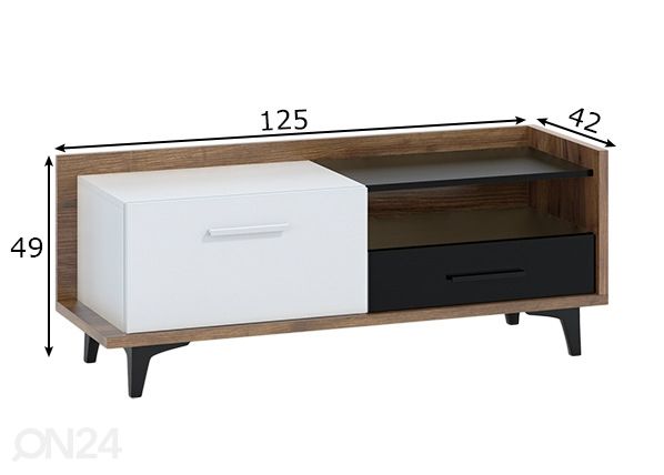 TV-taso Kinsale 125 cm mitat