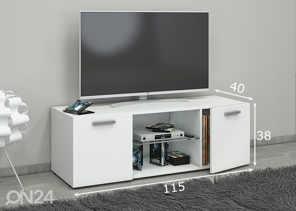 TV-taso Lowina 115 cm mitat