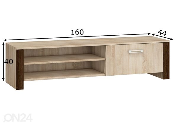 TV-taso Midleton 160 cm mitat