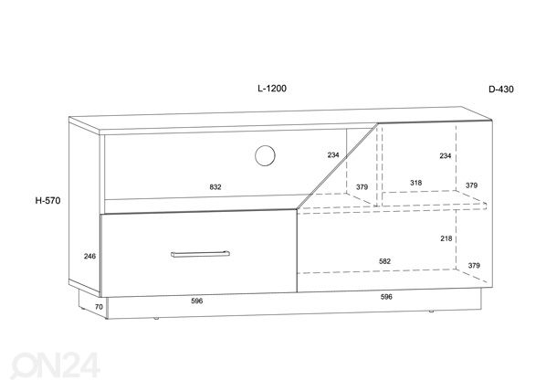 TV-taso Pax 120 cm mitat