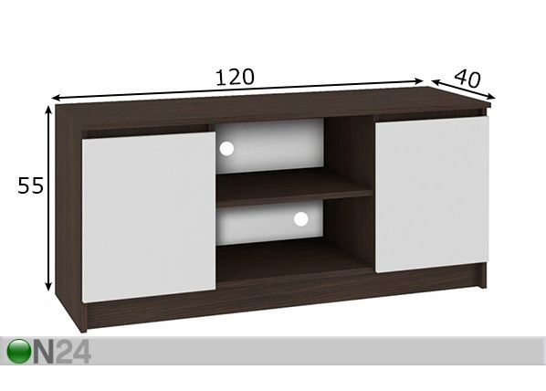 TV-taso Pescara 120 cm mitat