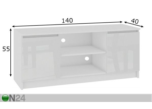 TV-taso Poznan 140 cm mitat