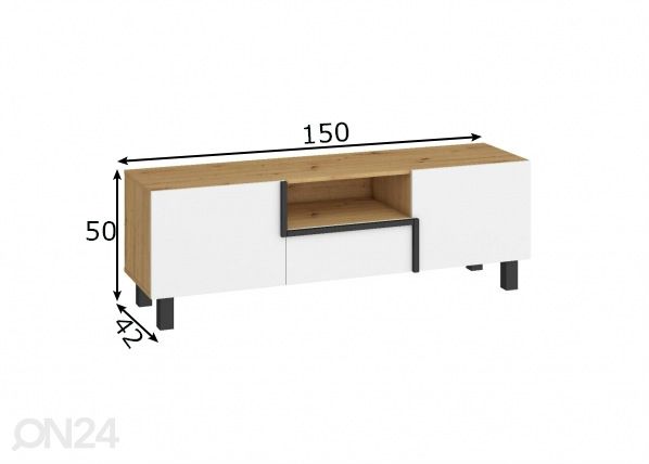 TV-taso Youghal 150 cm mitat