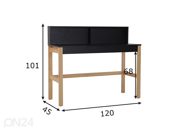 Työpöytä 120 cm mitat