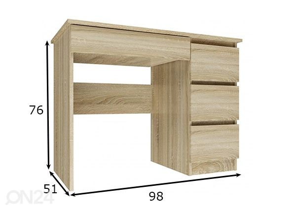 Työpöytä mitat