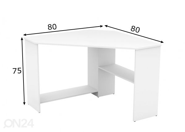 Työpöytä 80x80 cm mitat