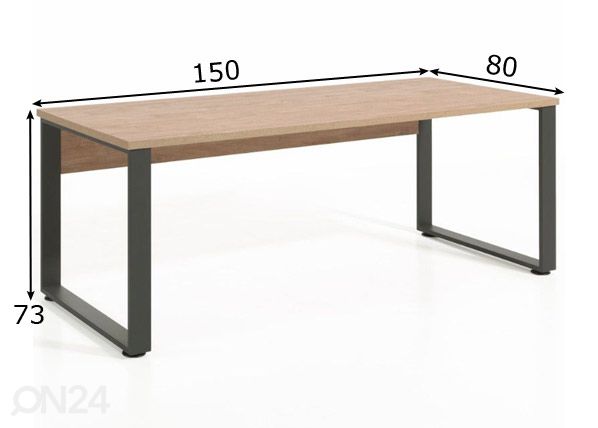 Työpöytä Cabo, kullansävyinen tammi 150 cm mitat