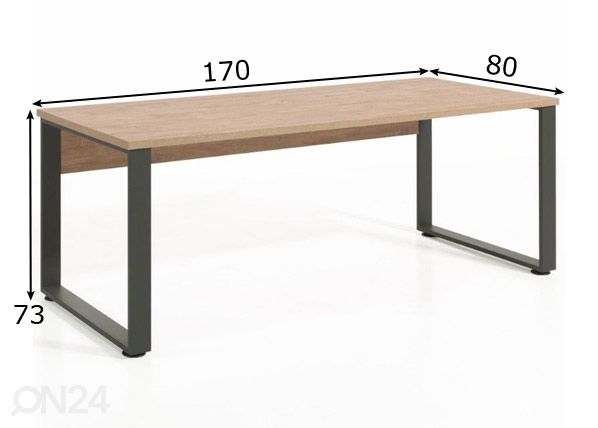 Työpöytä Cabo, kullansävyinen tammi 170 cm mitat