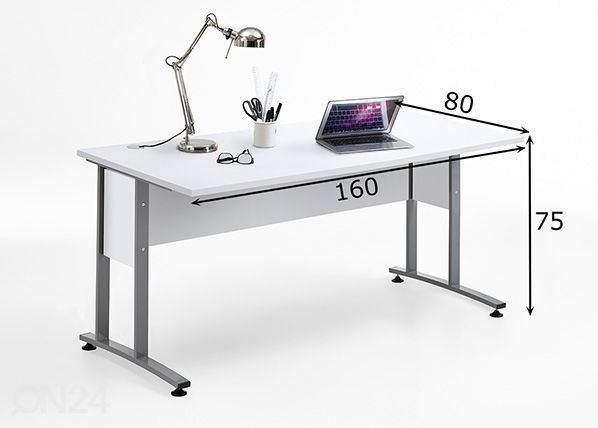 Työpöytä CALVIA 2 160x80 cm mitat
