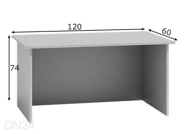 Työpöytä Classic 120x60 cm mitat