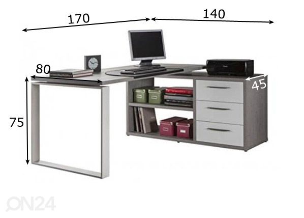 Työpöytä Disegno mitat