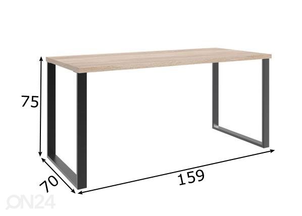 Työpöytä Home 159 cm mitat