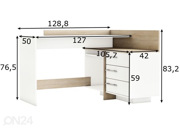 Työpöytä Thales mitat