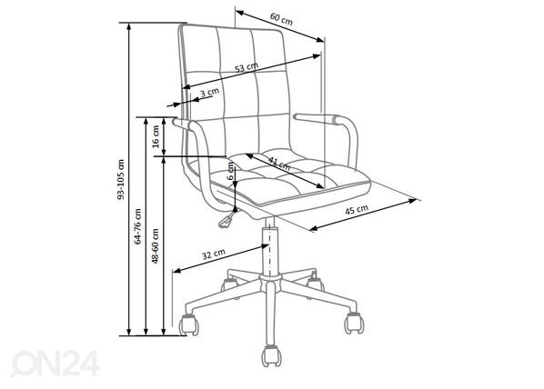 Työtuoli mitat
