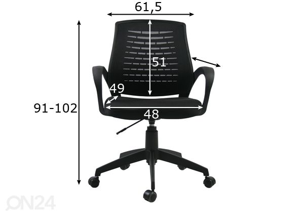 Työtuoli Brescia mitat