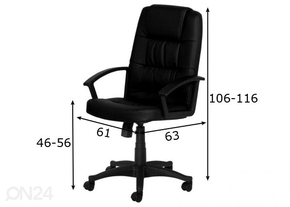 Työtuoli Carmen 6078 mitat